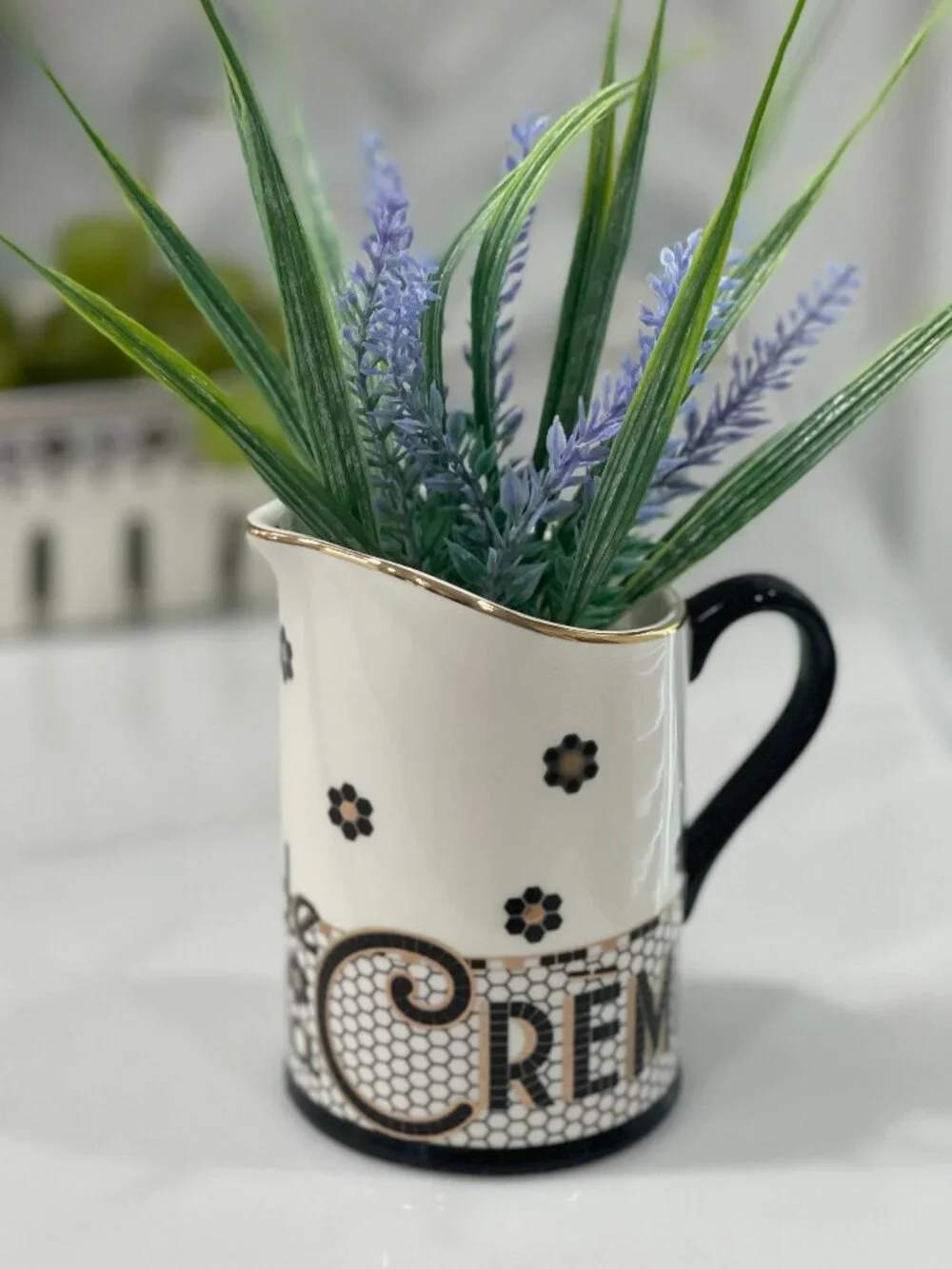 Anthropologie Bistro Tile Crème de la Crème Creamer